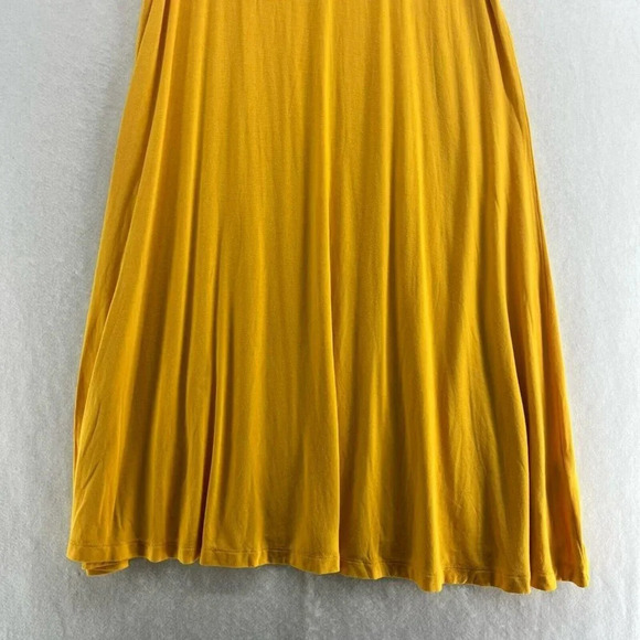 Old Navy Dress Sm Mustard Yellow Floral Sleeveless Scoop Neck Stretch Pullover - Picture 5 of 10